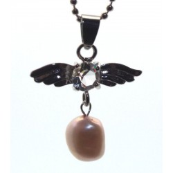 Angel Inspired Pink Freshwater Pearl Gemstone Pendant